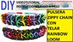 COMO HACER PULSERA DE GOMITAS MODELO ZIPPY CHAIN EN TELAR RAINBOW LOOM TUTORIAL ESPAÑOL DIY