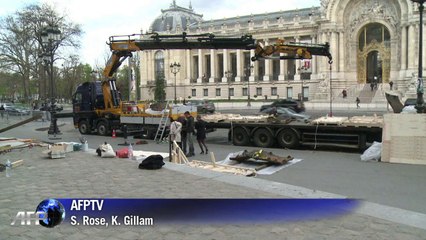 L'artiste chinois Liu Bolin frappe du poing au Grand Palais