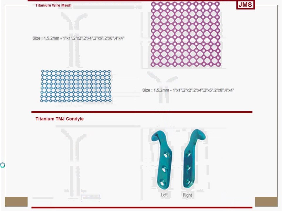 MAXOFACIAL ORTHOAPEDIC IMPLANTS