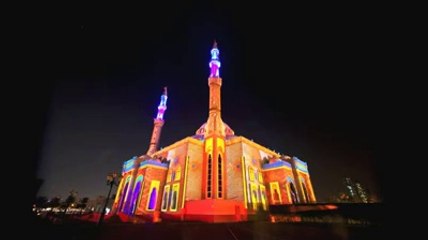 very very beautiful mosque lighting