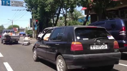 MOTORIZED BATHTUB SPEEDS DOWN ROAD