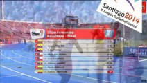 Final 200m planos damas ODESUR 2014 - Maria Fernanda Mackenna