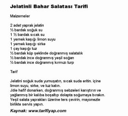 Jelatinli Bahar Salatası Tarifi