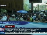 Organizaciones chilenas marchan para unificar sus demandas