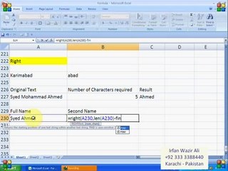 Excel Advance Formulas Lecture 12 - by Mr. Mubashar