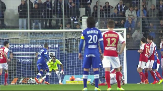 But Florian RASPENTINO (9ème) - SC Bastia - Stade de Reims - (2-0) - 22/03/14 - (SCB-SdR)