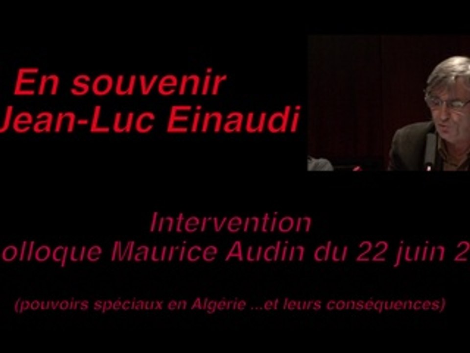 Jean Luc Einaudi le 22 juin 2012