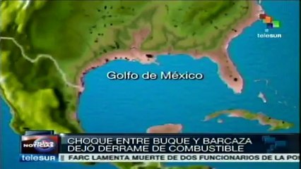 Accidente marítimo ocasiona derrame de combustible en Golfo de México