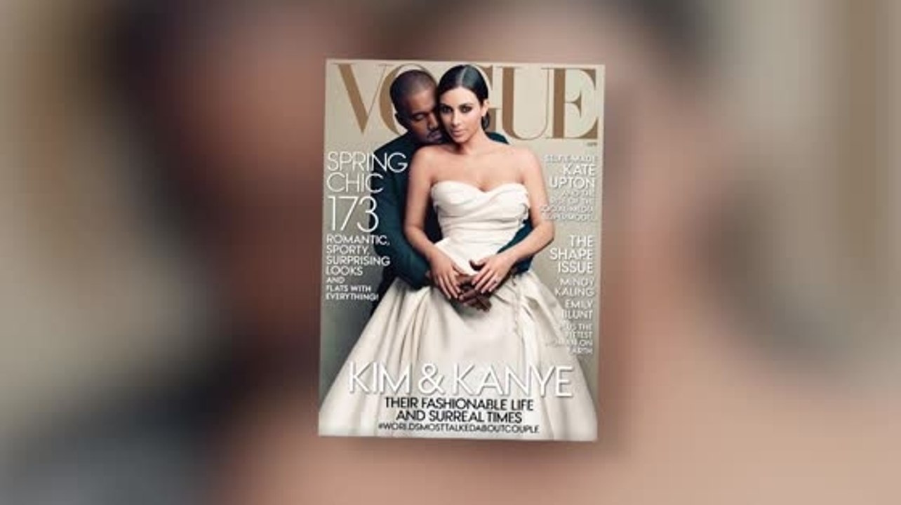 Kim Kardashian & Kanye sind auf dem Titelblatt der April-Ausgabe von Vogue