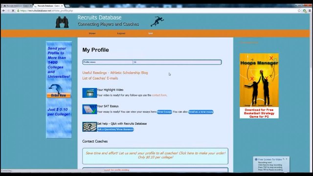 We'll send your profile to colleges that you want to apply for an athletic scholarship