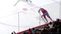 Overzealous NHL fan gets knocked off her feet by huge on-ice hit