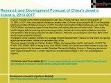 China Jewelry Market 2017 Forecasts