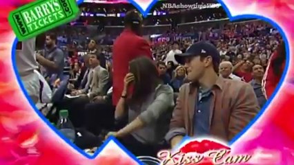 Mila Kunis - Ashton Kutcher - Kiss Cam Moment - March 22, 20