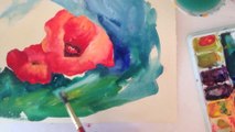 How-to paint Poppies in Watercolors