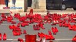 Andria: Piazza Catuma invasa da centinaia di scarpe rosse con Elina Chauvet