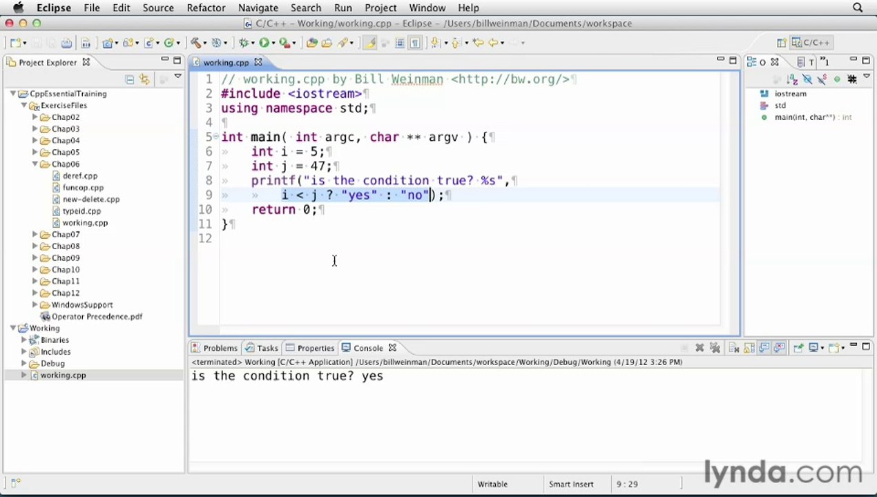 11-Working with the ternary conditional operator