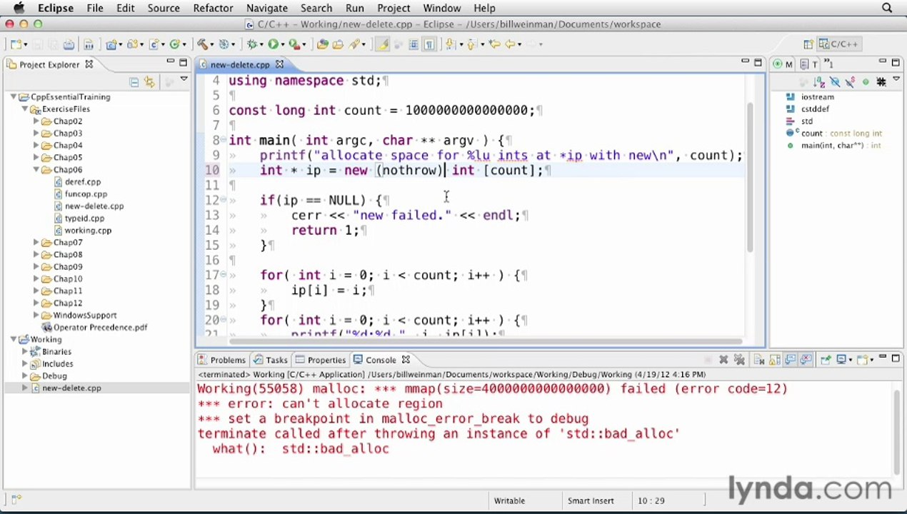 15-Working with the new and delete operators