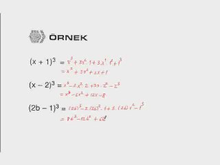 2) Özdeşlikler Tam Kare İfadeler ve Tam Küp İfadeler