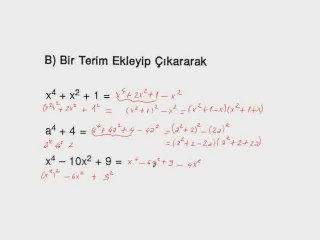 4) İki Kare Farkına Dönüştürülebilen İfadeler ve İki Küp Toplamı Farkı