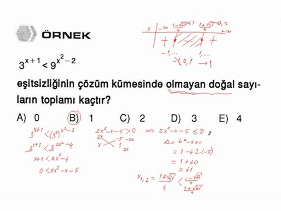 2) Birinci ve İkinci Dereceden Bir Bilinmeyenli Eşitsizlikler-2