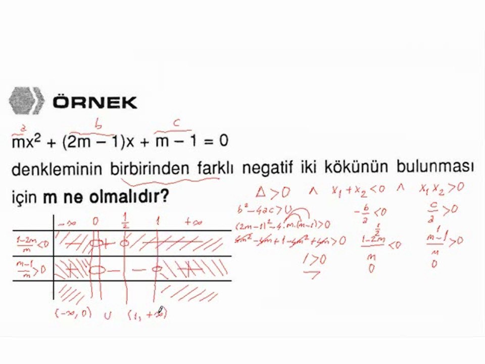 8) İkinci Dereceden Bir Bilinmeyenli Denklemlerin Reel Köklerinin Varlıgı ve İşaretlerinin İncelenmesi - 1