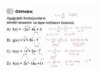 1)  İkinci Dereceden Fonksiyonlar ve Grafikleri(Parabol)