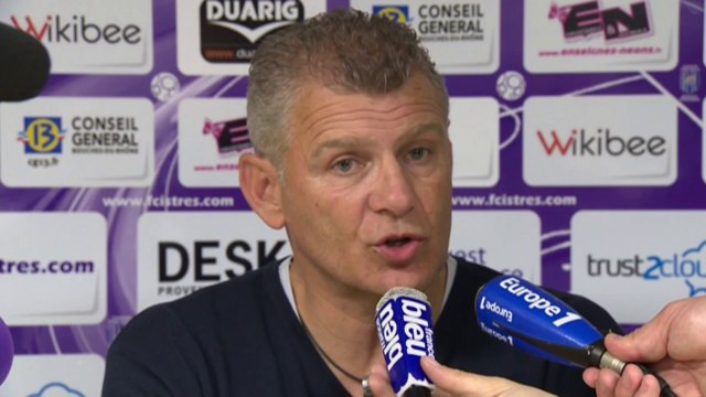 Conférence de presse FC Istres - SM Caen (2-3) : José PASQUALETTI (FCIOP) - Patrice GARANDE (SMC) - 2013/2014