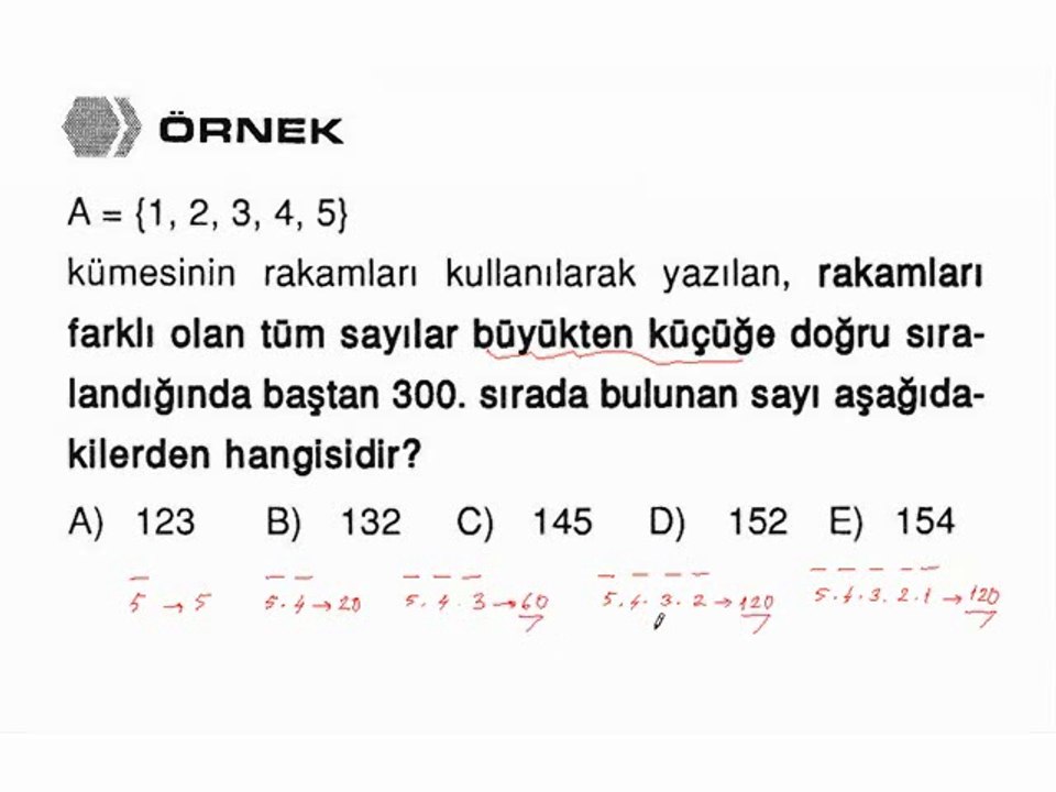 1)  Sayma Yöntemleri - Doğal Sayı oluşturma soruları