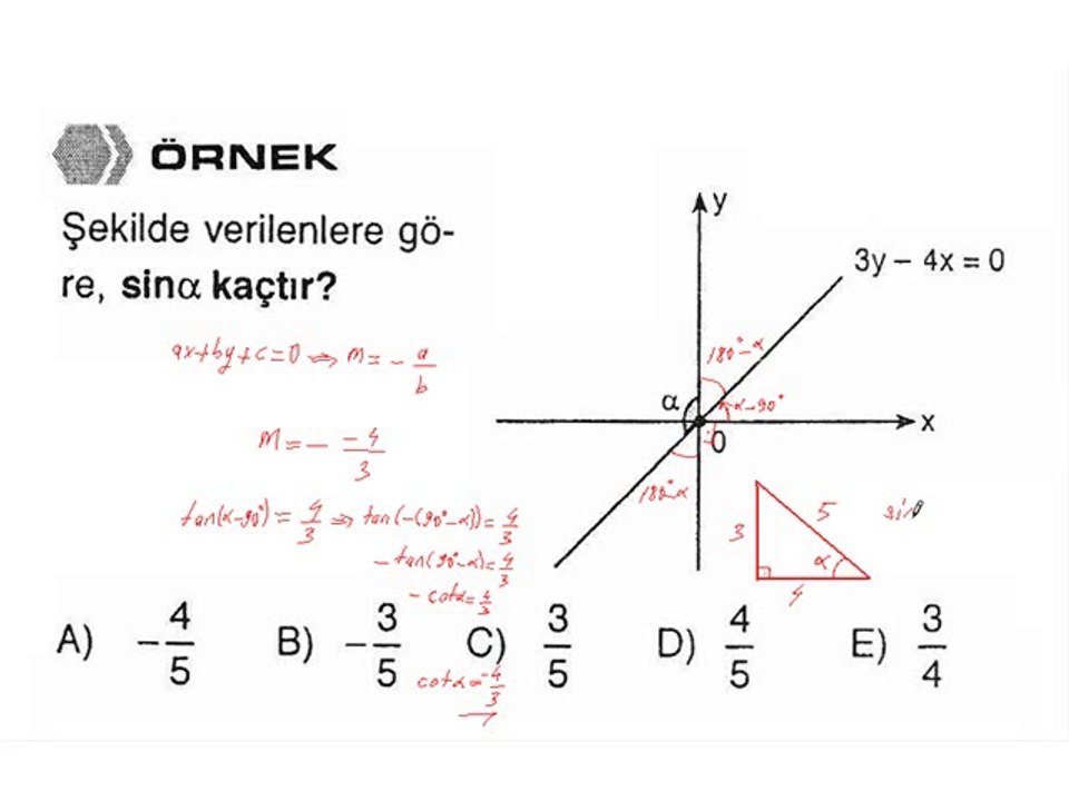 14 ) Trigonometrik Oranlardan Biri Belli İken Diğerlerini Bulmak - 2