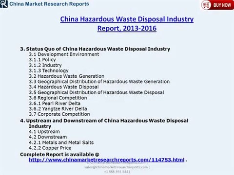 China Hazardous Waste Disposal Market Analysis 2013-2016