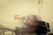 INSANE Gymkhana Style Semi Truck Drifting and JUMP by Mike Ryan -