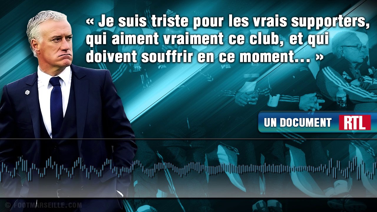 Didier Deschamps : " Triste pour les supporters de l'OM qui doivent souffrir en ce moment "