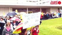 Deux cent manifestants à Saint-Lô pur défendre l'emploi à l'hôpital Mémorial