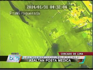 Delincuentes arrasan con almacén de posta médica en Cercado de Lima