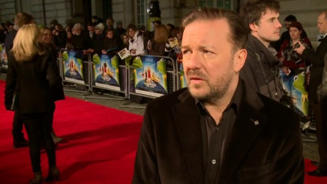 Ricky Gervais at Muppets Most Wanted premiere