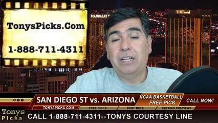 Arizona Wildcats vs. San Diego St Aztecs Pick Prediction NCAA Tournament College Basketball Odds Preview 3-27-2014