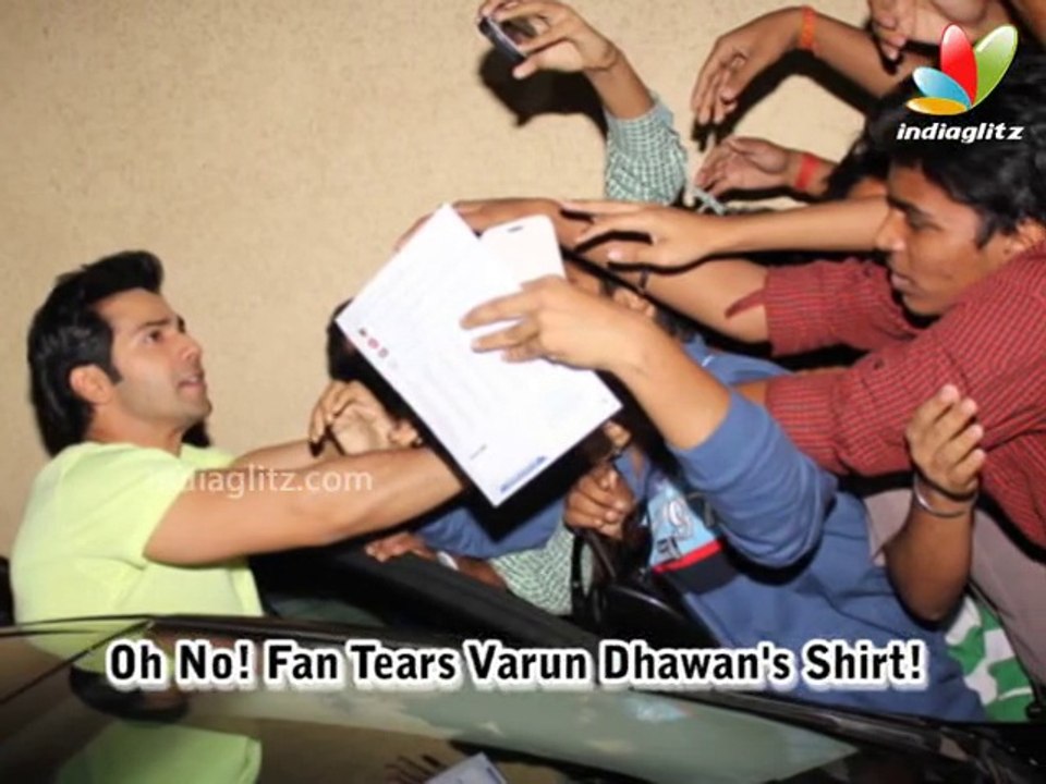 OH NO! Fan Tears Varun Dhawan's Shirt! | Hindi Latest News | Main Tera Hero |