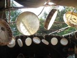 MAKING HAND DRUMS at INDIAN VILLAGE CAMP with Buckets of Rain by Bob Dylan
