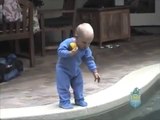 Baby falls in swimming pool alone and something unexpected happens