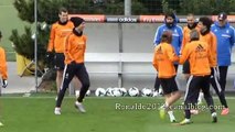 Today Real Madrid Training Cristiano Ronaldo Sergio Ramos Benzema Pepe Xabi Bale