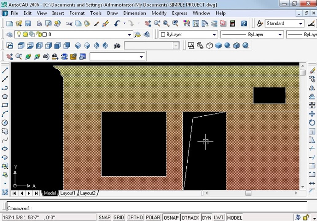 Simple project in AutoCAD Part 13 oh