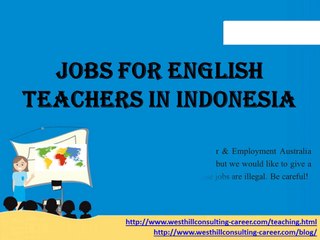 Jobs for English teachers in Indonesia