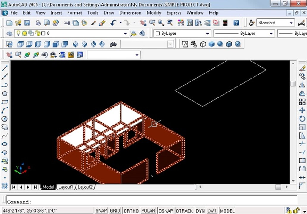 Simple project in AutoCAD Part 17 oh