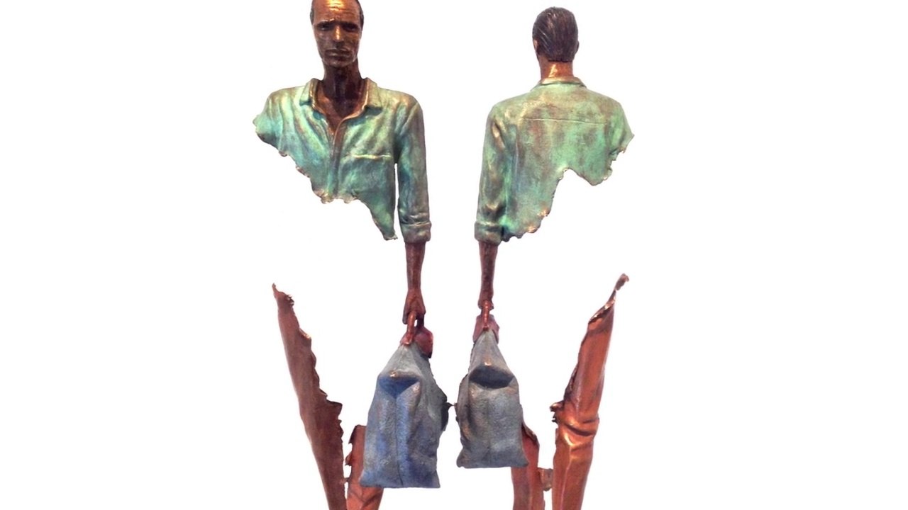 BRUNO CATALANO : L' ÉTRANGER / bronze art sculpture DE MEDICIS GALLERY / Paris