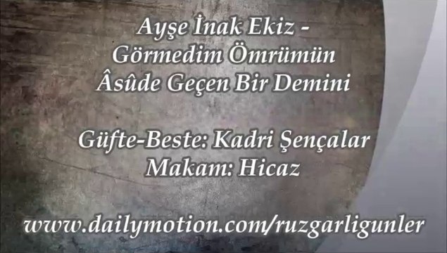 Ayşe İnak Ekiz-Görmedim Ömrümün Asude Geçen Bir Demini