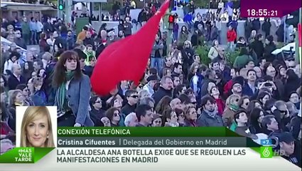 #MasValeTarde - Cifuentes: La propuesta de Botella de limitar manifestaciones supera sus competencias [LaSexta][2014][Spanish]