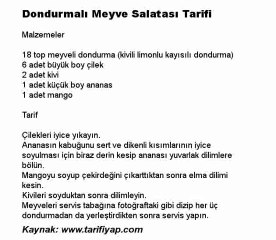Dondurmalı Meyve Salatası Tarifi