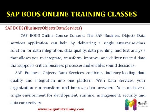 SAP Business Objects Data Services (BODS) %SAP Training!bods module training-spain,uk