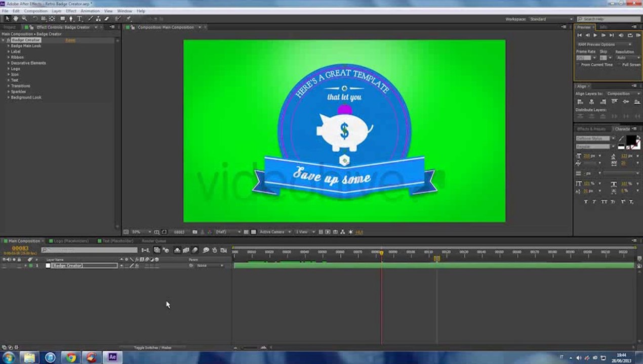 Animated Retro Badge Creator