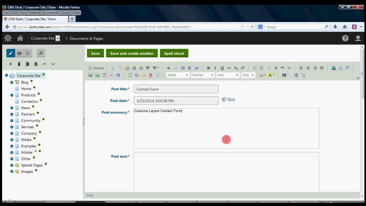 How to add Custom Layout for Forms in Kentico 8 - Ray Business Technologies